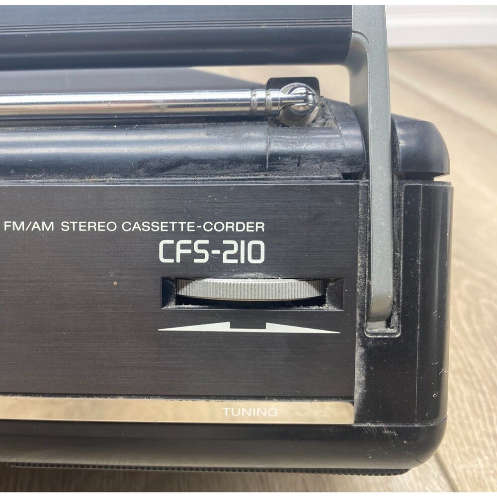 Vintage Sony CFS-210 AM/FM Stereo Cassette Recorder Sound Rider Boombox Works - Picture 5 of 9